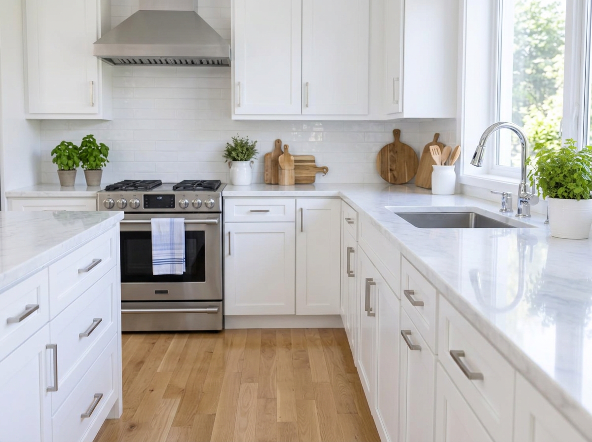 A bright, spotless kitchen maintained by Neo Cleaning